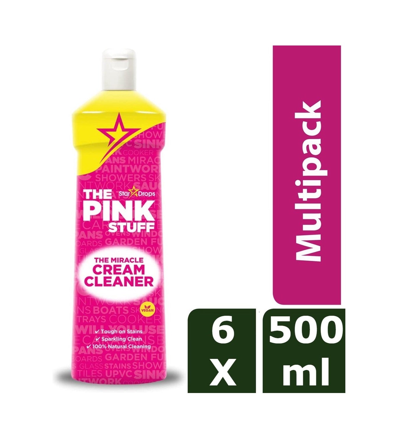 The Pink Stuff Crema abrasiva - Confezione economica da 6 x 500 ml - R