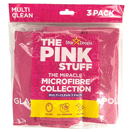 The Pink Stuff Panno in microfibra rosa (3 pezzi)