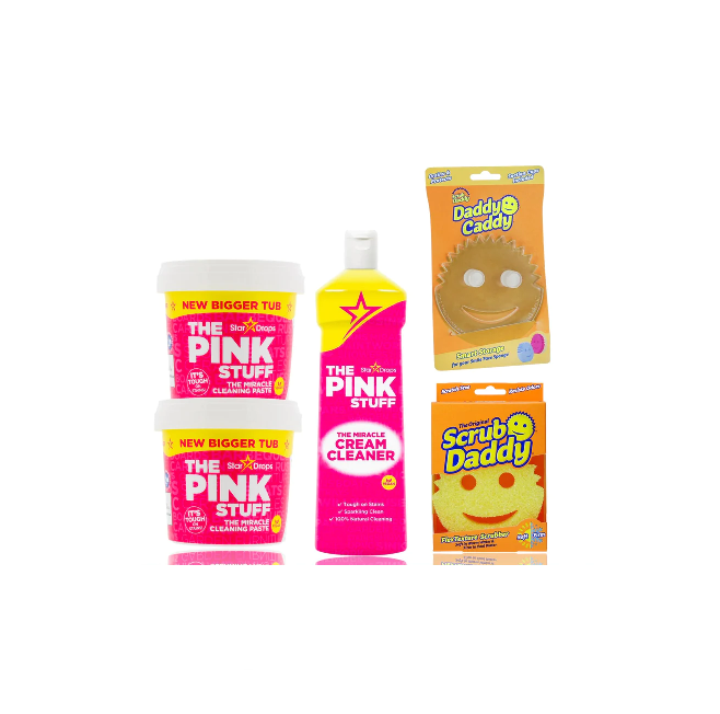 Set regalo Scrub Gustoso - Scrub Daddy, Daddy Caddy, Pasta Pink Stuff, Detergente in Crema