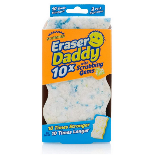 Scrub Daddy Miracle Sponge - Eraser Daddy - Smacchiatore - 10 volte più resistente - 2 colori